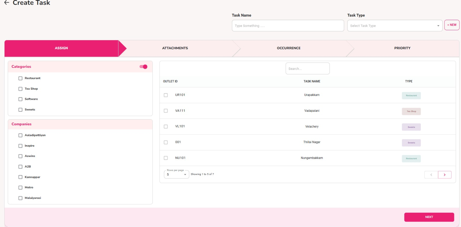 Create Task Screenshot